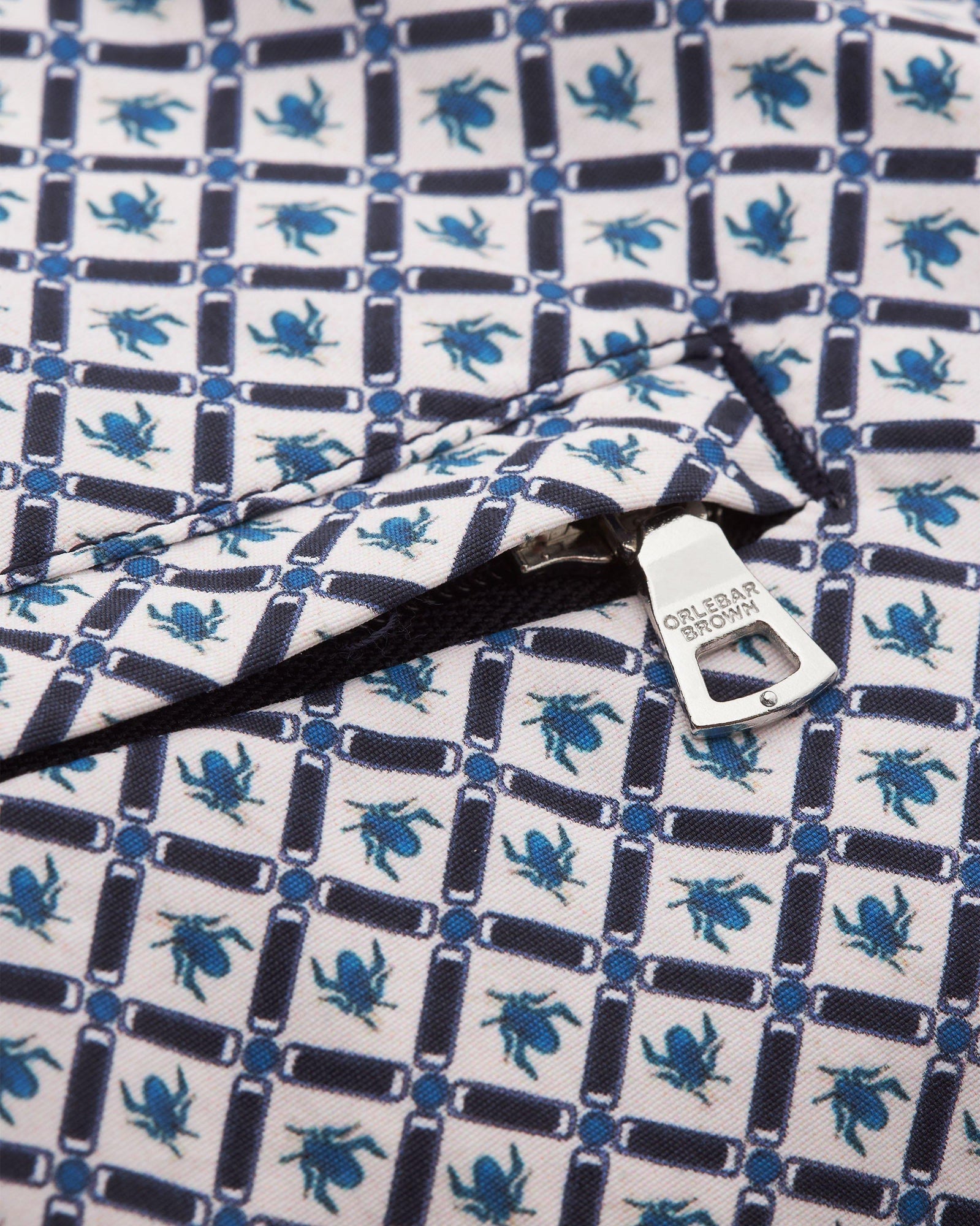 Standard Geo Print Mid-Length Drawcord Swim Shorts in Springfield Blue/White Sand colour | Springfield Blue/White Sand