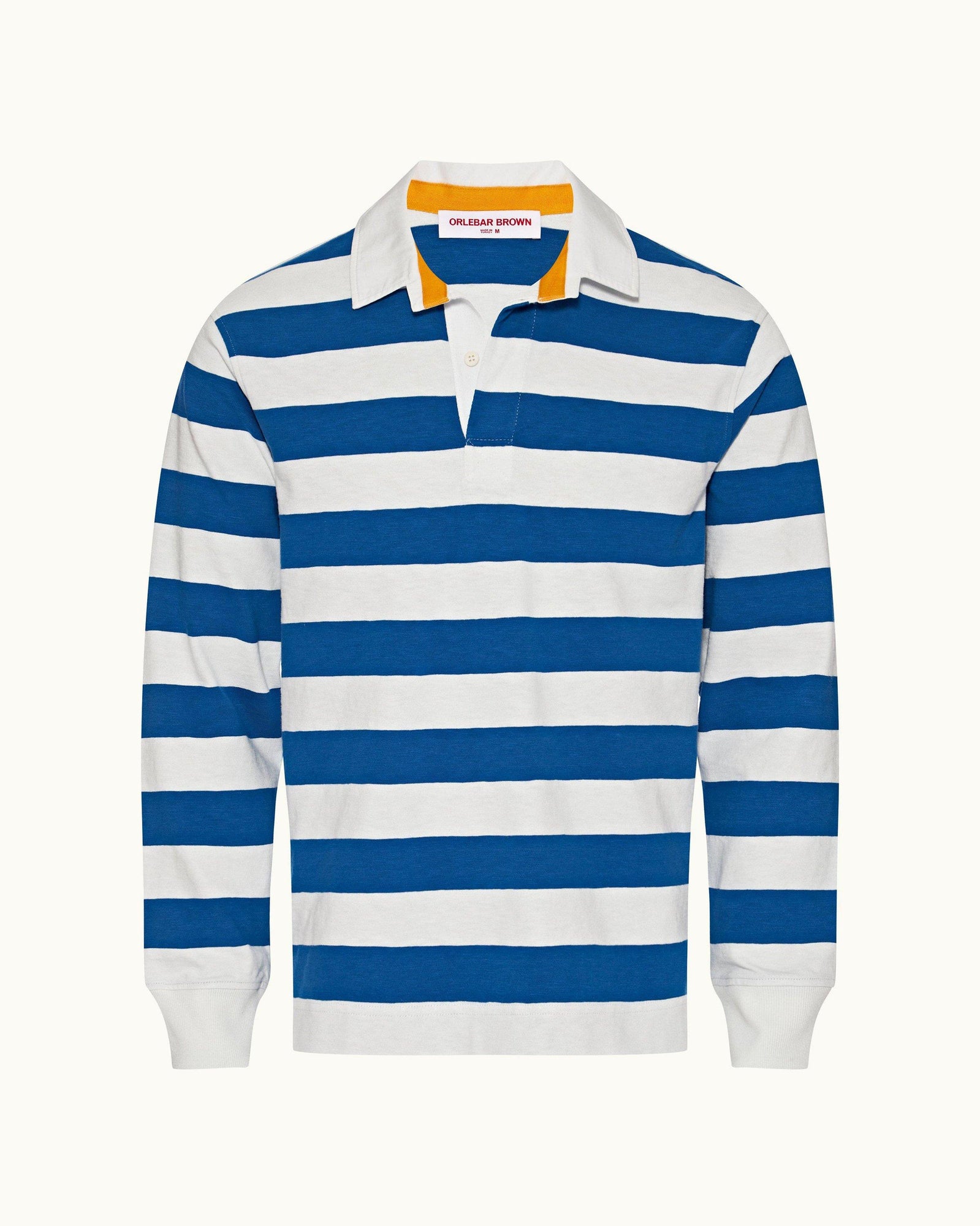 Signal Blue/Matchstick Stripe Classic Fit Long-Sleeve Polo Shirt | Signal Blue/Matchstick