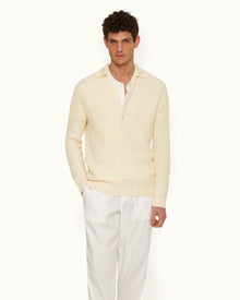 Kids | Twain Relaxed Fit, Italian Made, Textured Knit Overhead Jumper in Thasos Beach | Thasos Beach