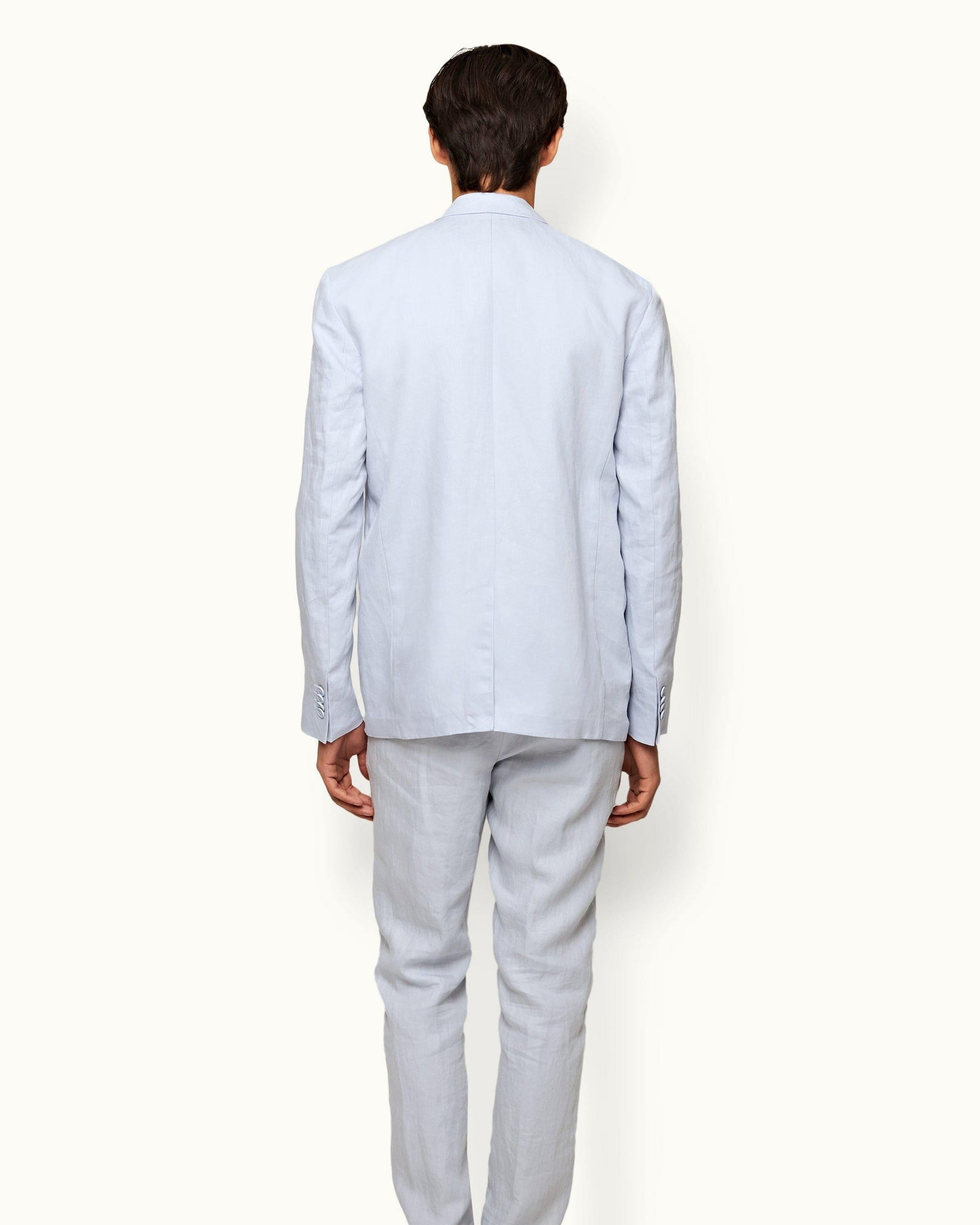 Light Island Sky Unstructured Two-Button Linen blazer | Light Island Sky