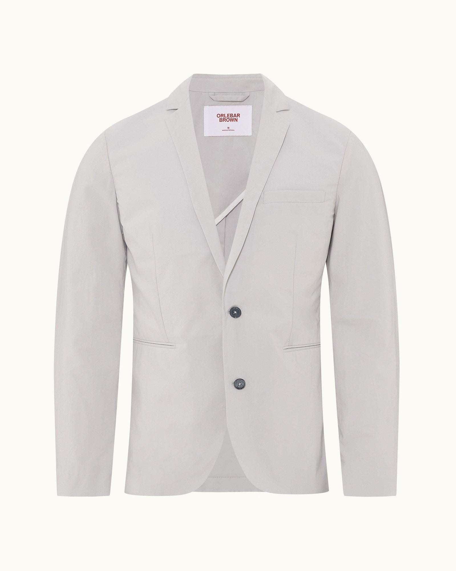 Oyster Grey Two-Button Stretch-Cotton Blazer | Oyster Grey
