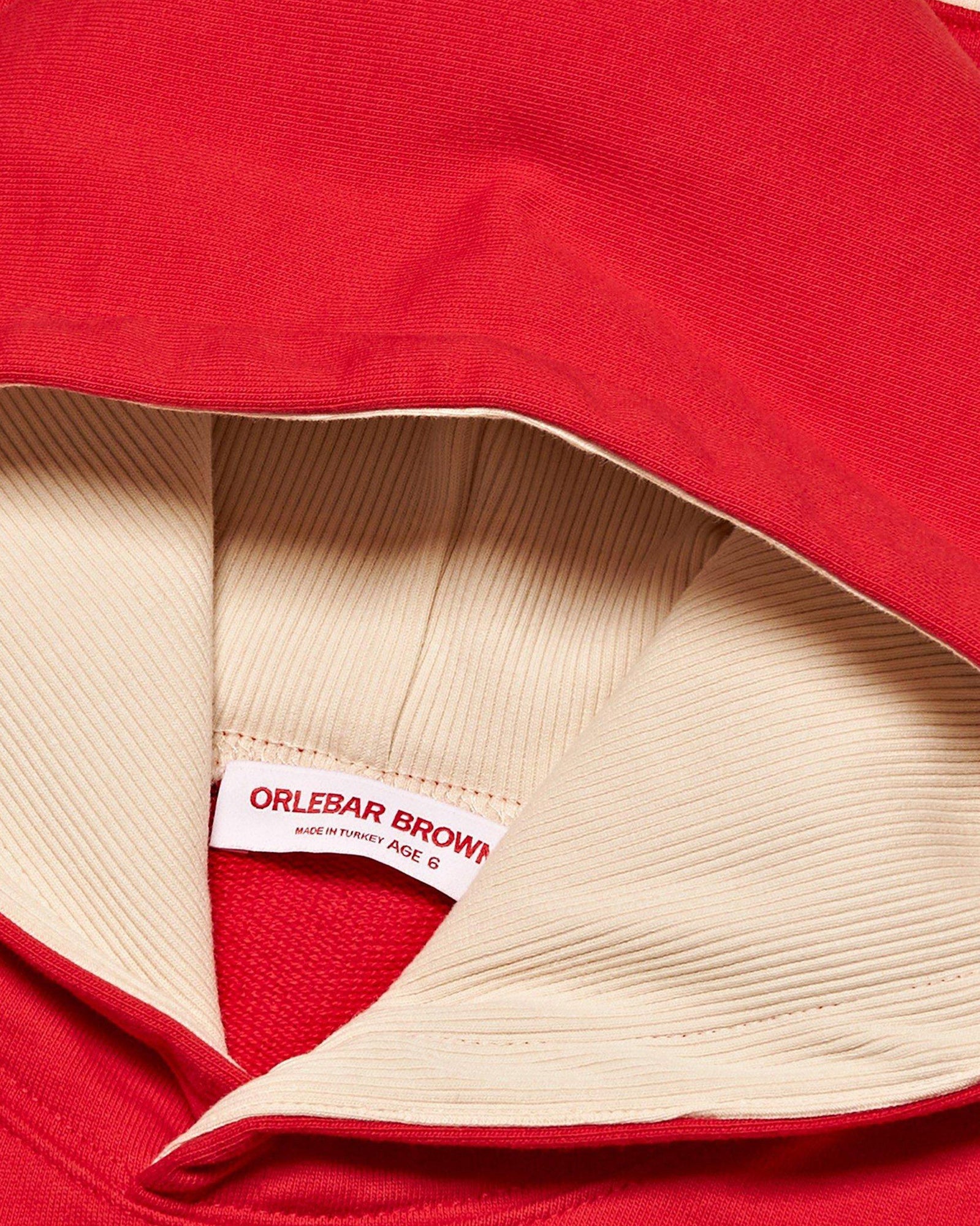 Kids | Vermillion Organic Cotton Tailored Fit Hooded Sweatshirt | Vermillion