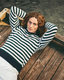 Navy/Multi Stripe Alpaca-Blend Jumper | Navy/Bristlecone Pine/Strata