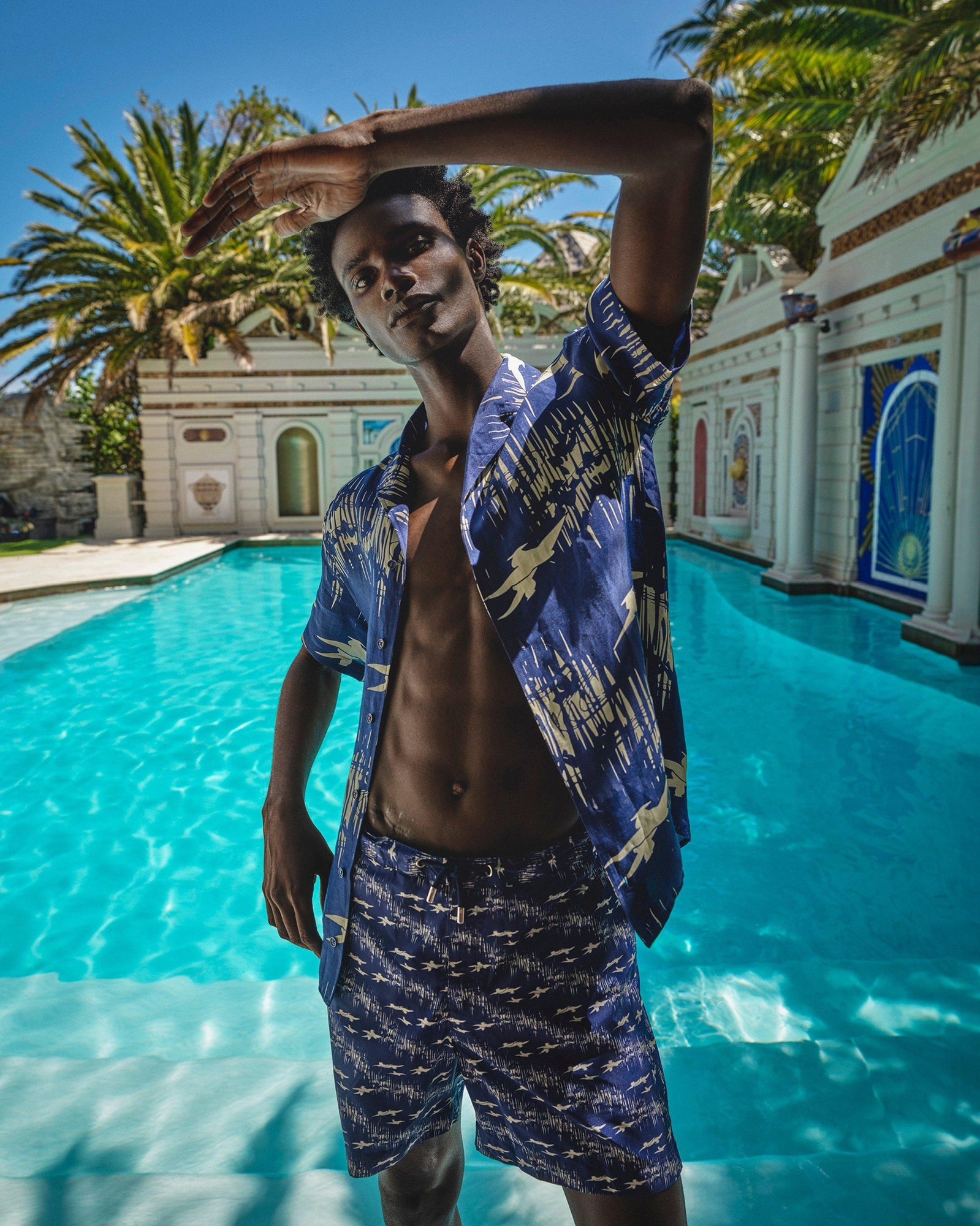 Hibbert Midnight Navy/Sea Mist Living Dream Capri Collar Shirt | Midnight Navy/Sea Mist