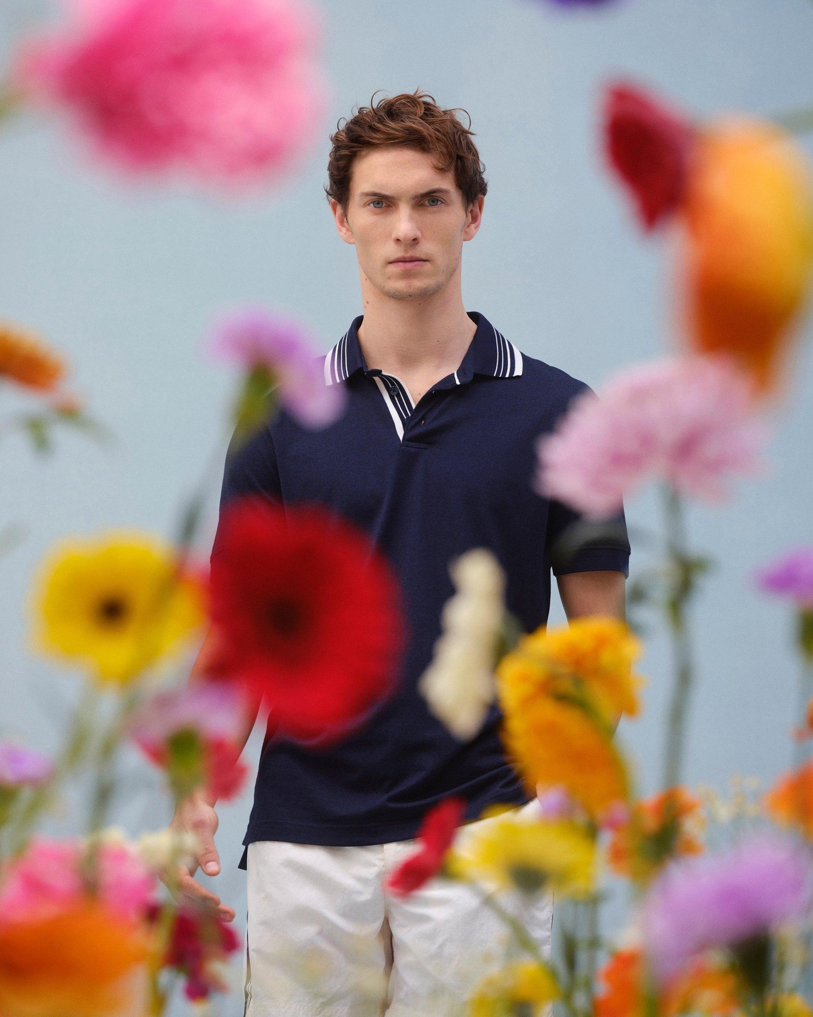 Men | Dominic Stripe Polo | Night Iris