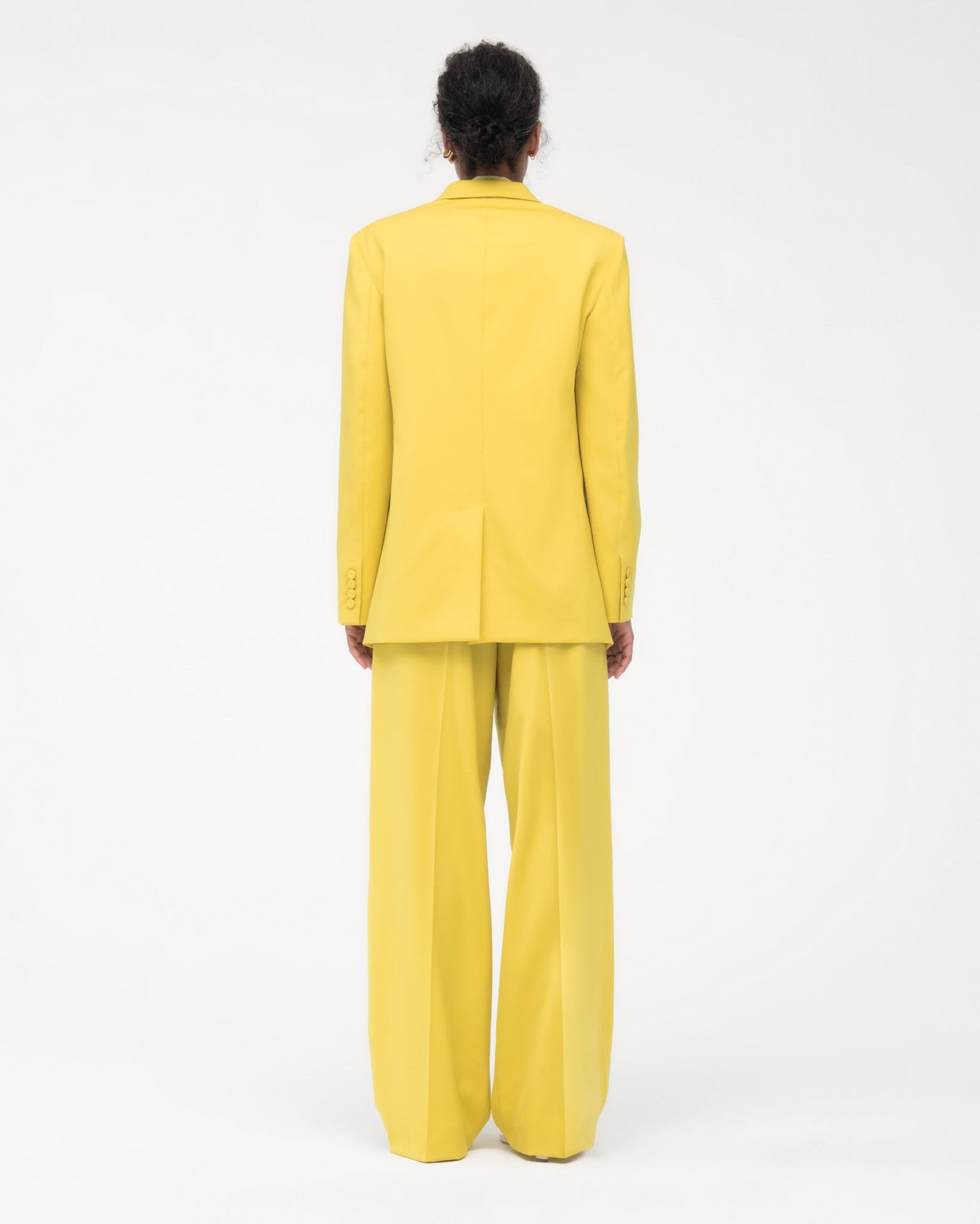 Another Tomorrow Oversized Blazer in Bright Chartreuse – Wool Women's Jacket