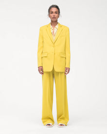 Another Tomorrow Oversized Blazer in Bright Chartreuse – Wool Women's Jacket