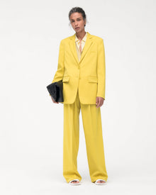 Another Tomorrow Oversized Blazer in Bright Chartreuse – Wool Women's Jacket