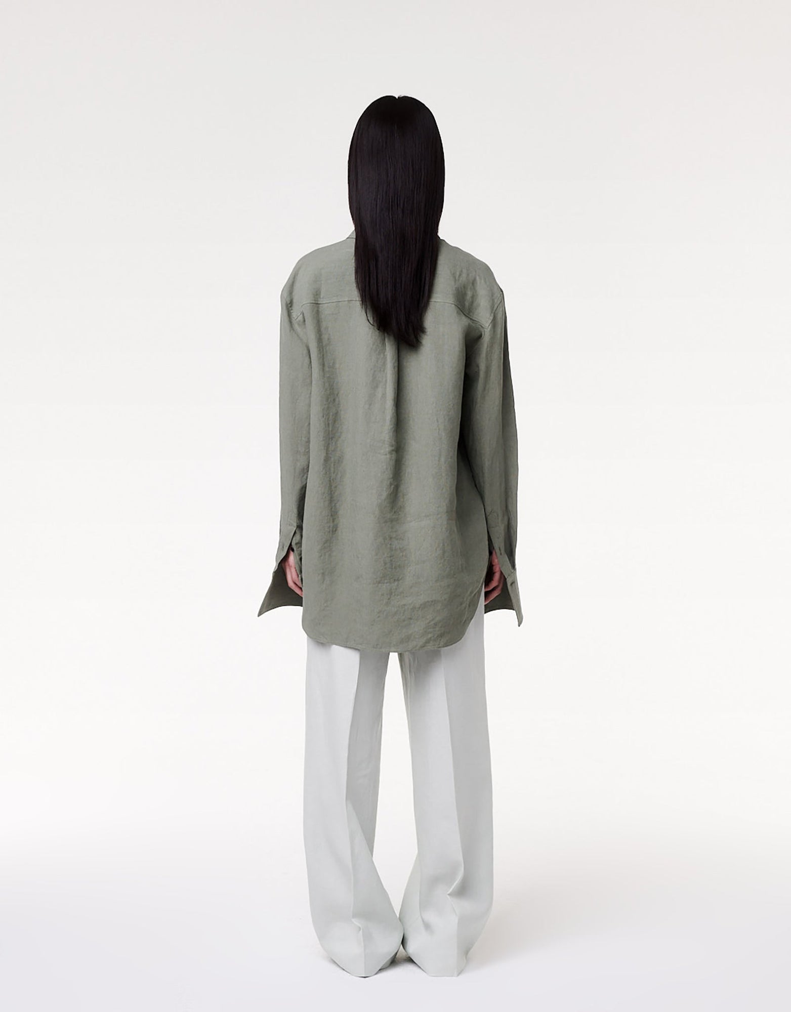 Another Tomorrow Linen Oversized Men's Shirt in Fern – Linen