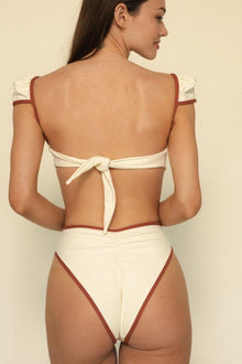 Paula Bikini Bottom | Oat Terracotta Binded