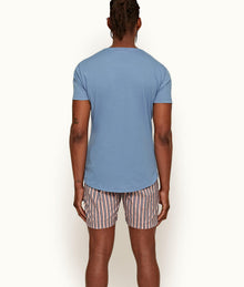 Ob-T Blue Tailored Fit Crew Neck T-Shirt | Capri
