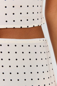 Lottie Midi Skirt | White Polkadot