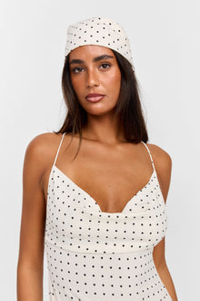 Lottie Maxi Dress | White Polkadot