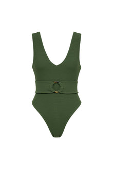 Kim One Piece | Olive Micro Scrunch