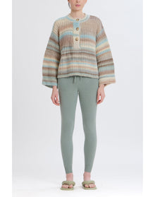 Ombre Henley Sweater | Brown Combo