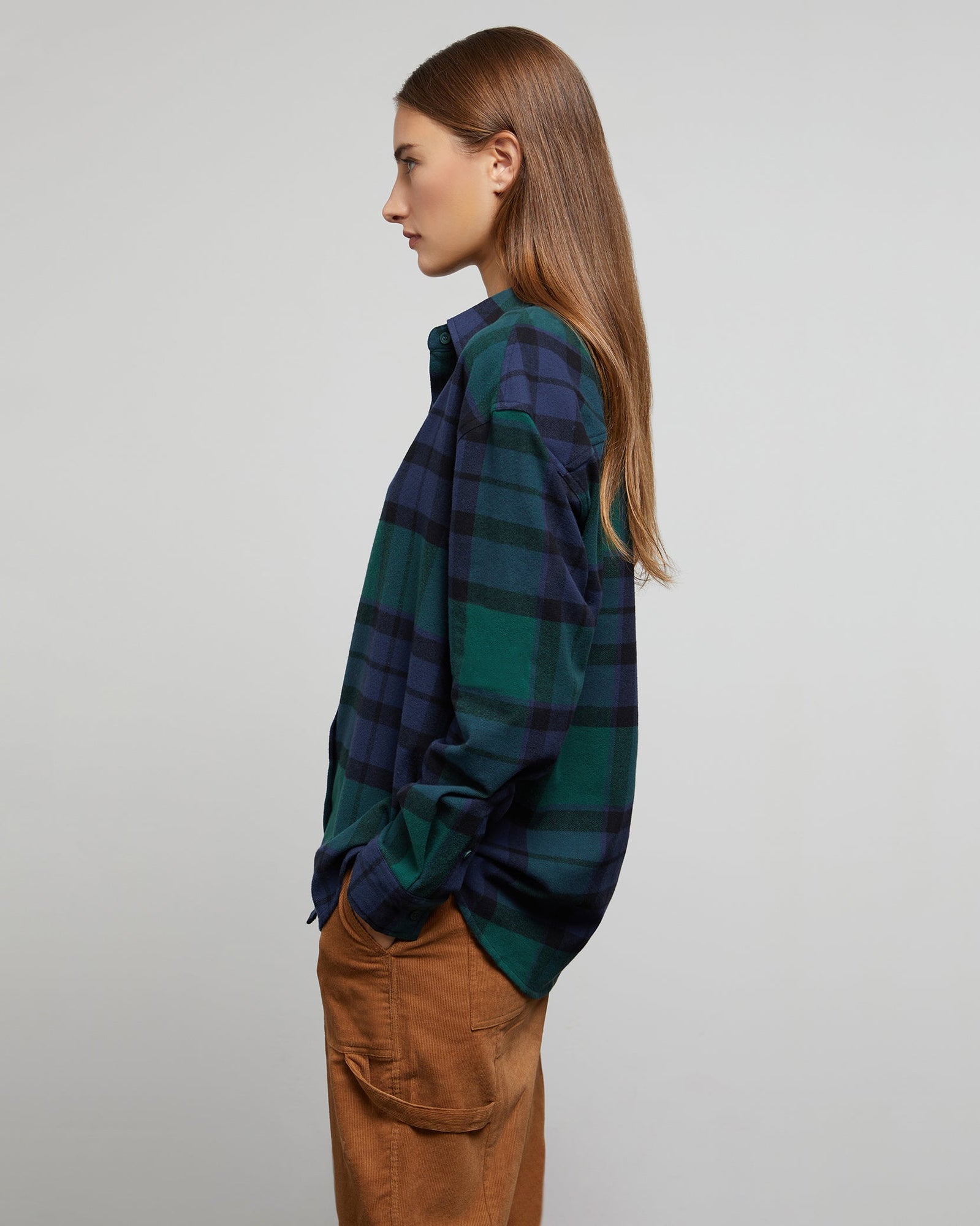 Womens | Flannel Oversized Shirt | Hunter-Multi-Modern-Graham