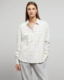 Womens | Flannel Oversized Shirt | Oat-Multi-Soft-Plaid