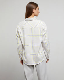Womens | Flannel Oversized Shirt | Oat-Multi-Soft-Plaid