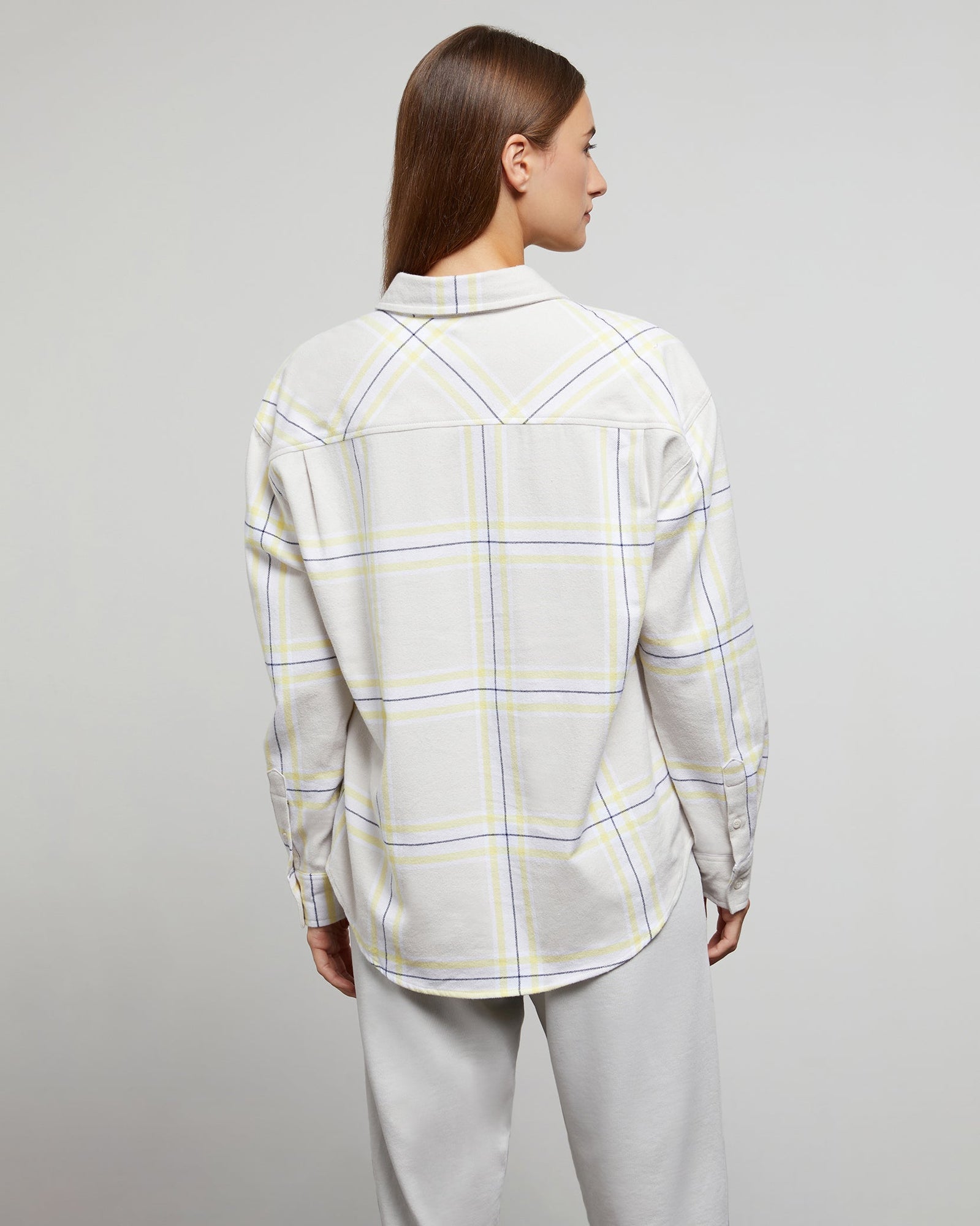 Womens | Flannel Oversized Shirt | Oat-Multi-Soft-Plaid