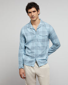 Mens | Flannel Convertible Shirt | White-Multi-Pane-Plaid