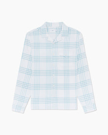 Mens | Flannel Convertible Shirt | White-Multi-Pane-Plaid