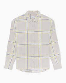Womens | Flannel Oversized Shirt | Oat-Multi-Soft-Plaid