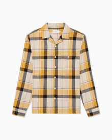 Mens | Flannel Convertible Shirt | Apricot-Plaid