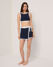 Womens | Blake Bikini Top | Deep Navy/White