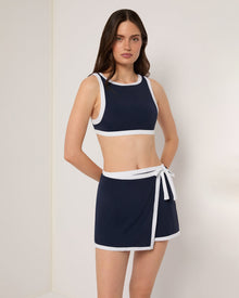 Womens | Blake Bikini Top | Deep Navy/White