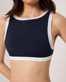 Womens | Blake Bikini Top | Deep Navy/White