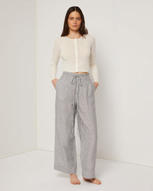 Womens | Linen Rib Cardigan | White