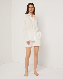Womens | Air Linen Boyfriend Shirt | White