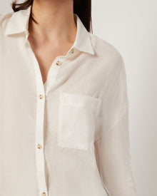 Womens | Air Linen Boyfriend Shirt | White