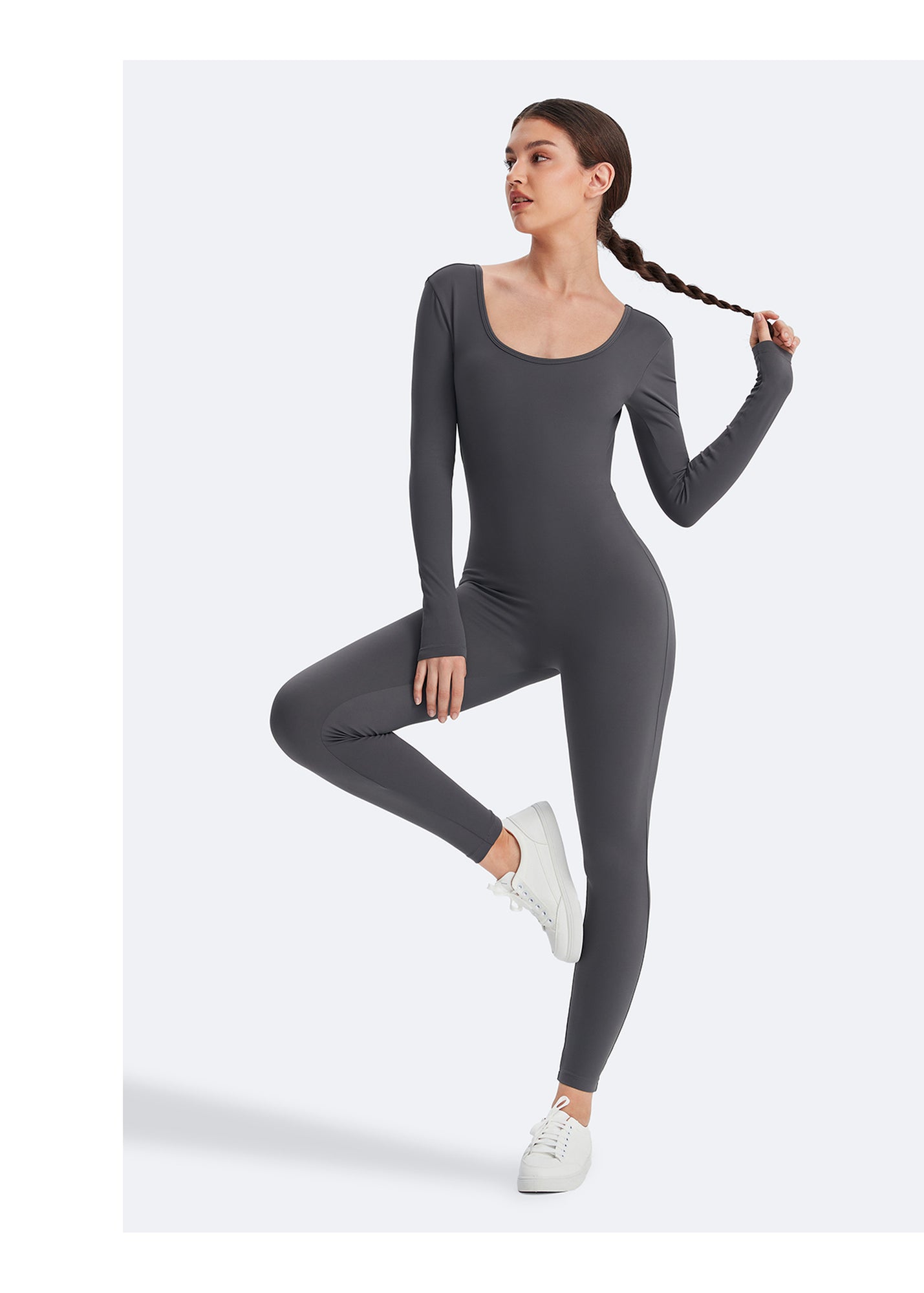 Open Back Jumpsuit | Slate Gray