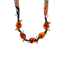 Orange Cognac Bandana Statement Necklace - Adina's Jewels