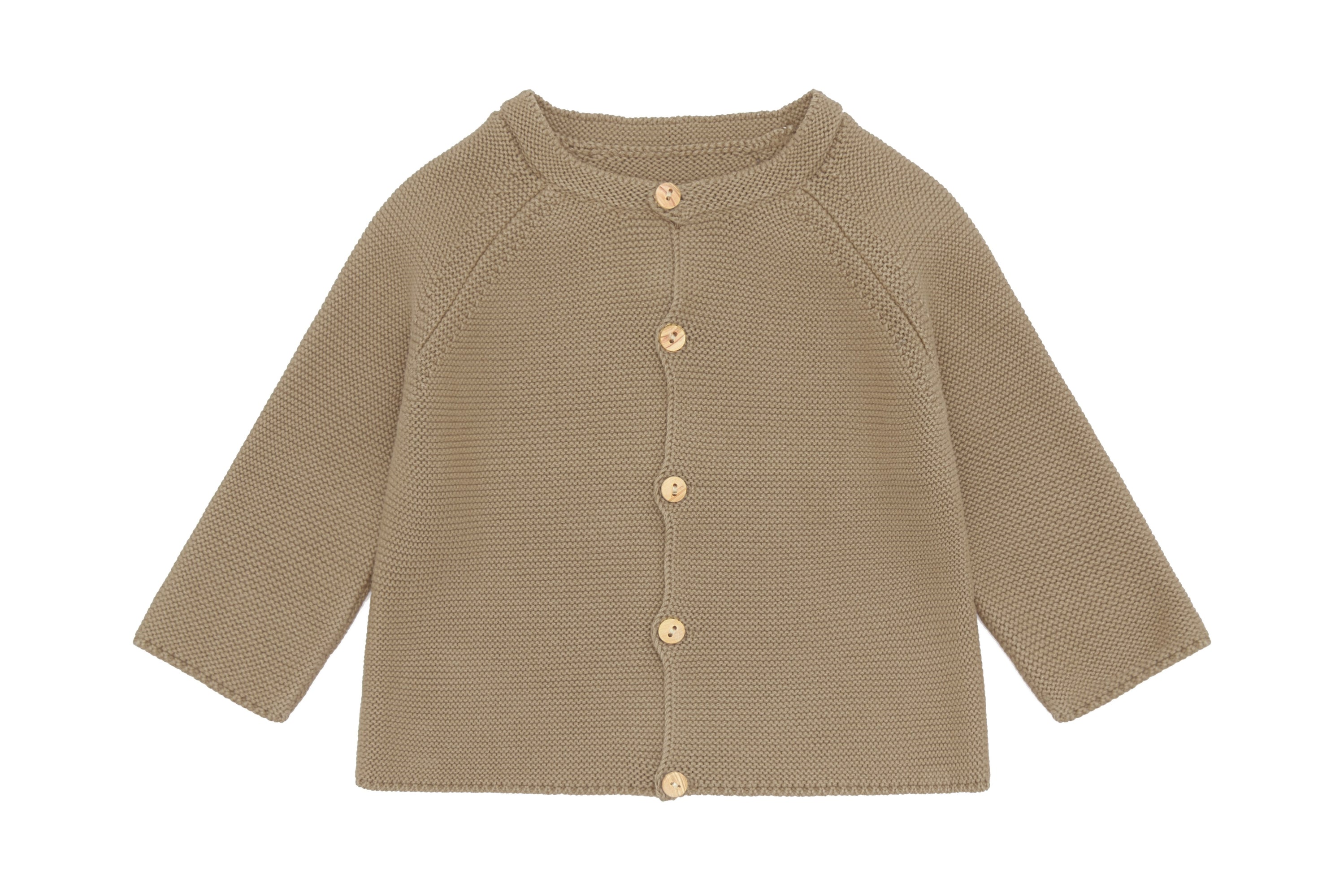 Organic Knit Cardigan | Beige - Orange Plant Dye
