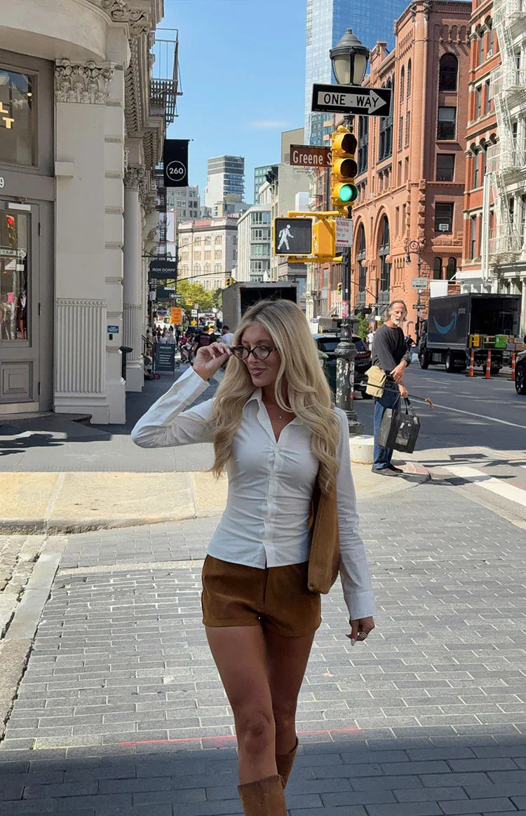 Ottie Suedette Shorts | Tan