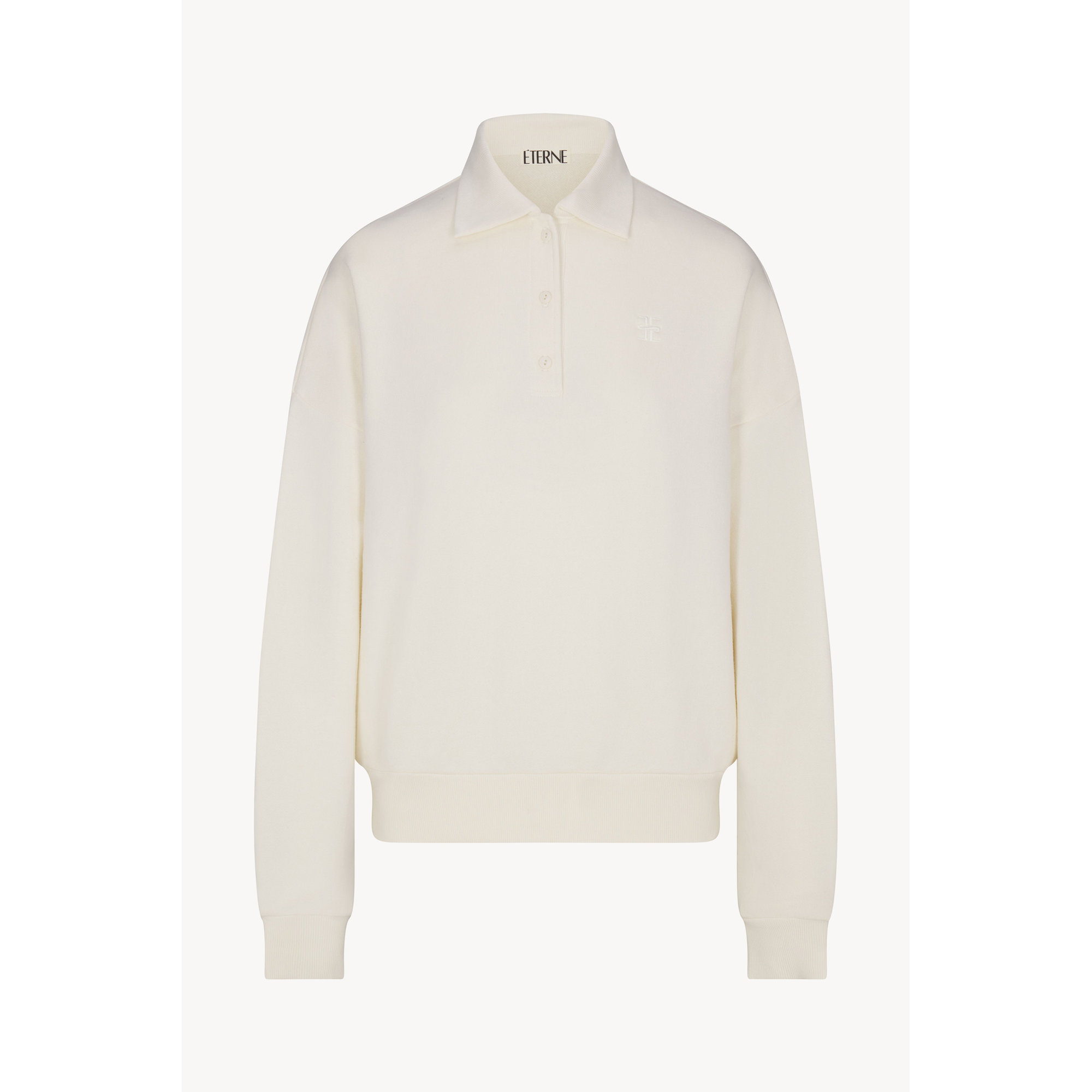 Oversized Polo Sweatshirt | Cream