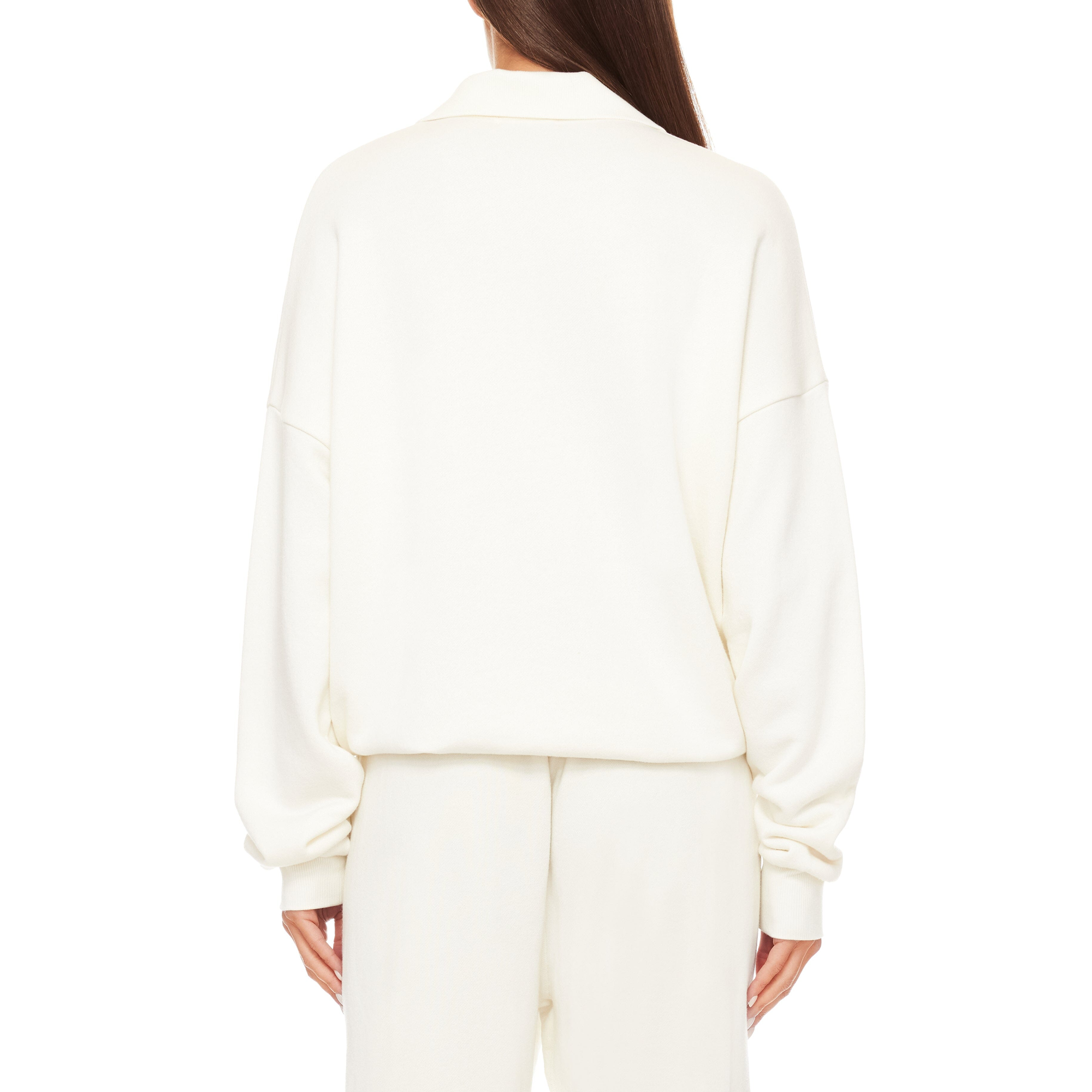 Oversized Polo Sweatshirt | Cream