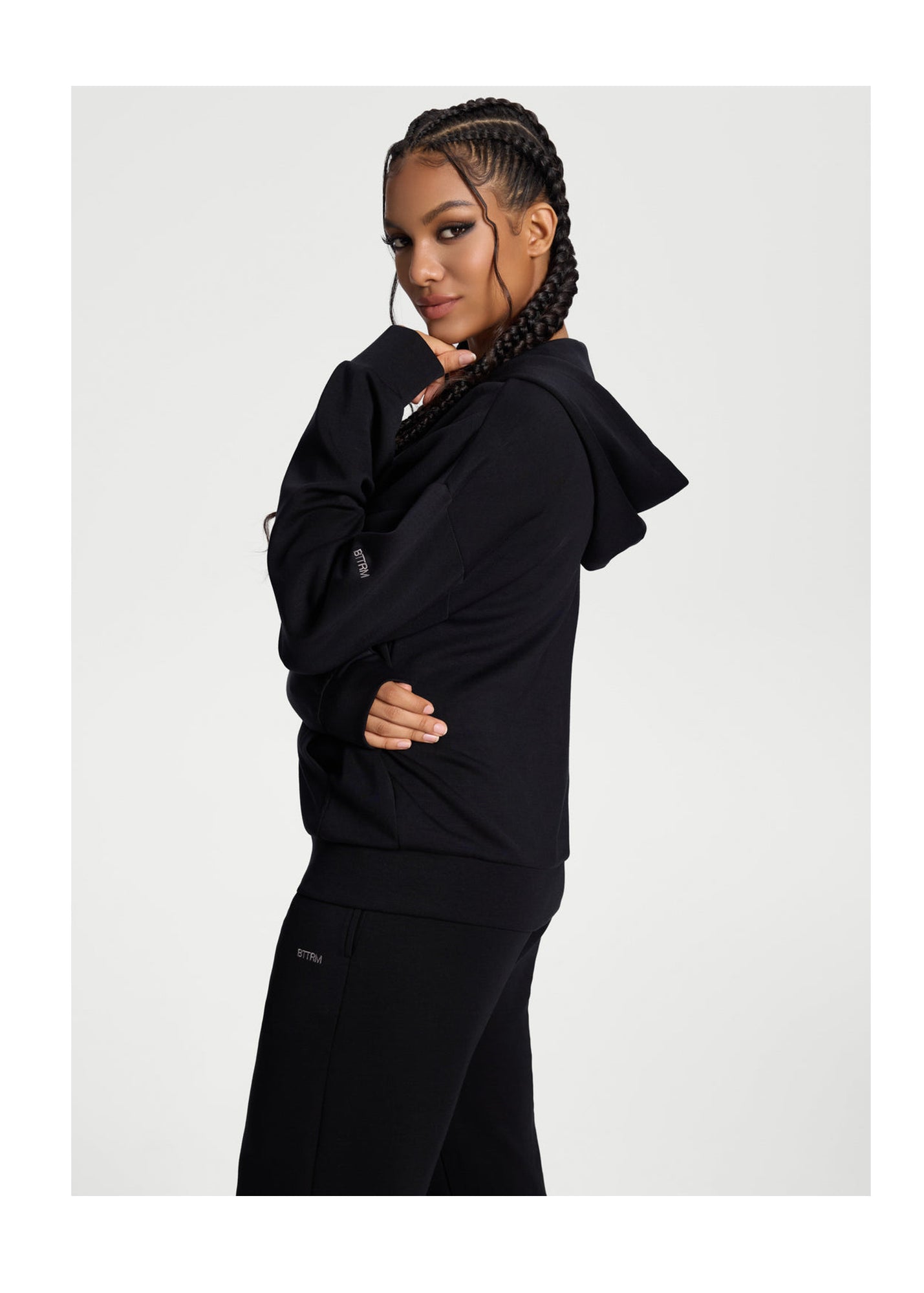Oversized Zip-Up Hoodie | Black