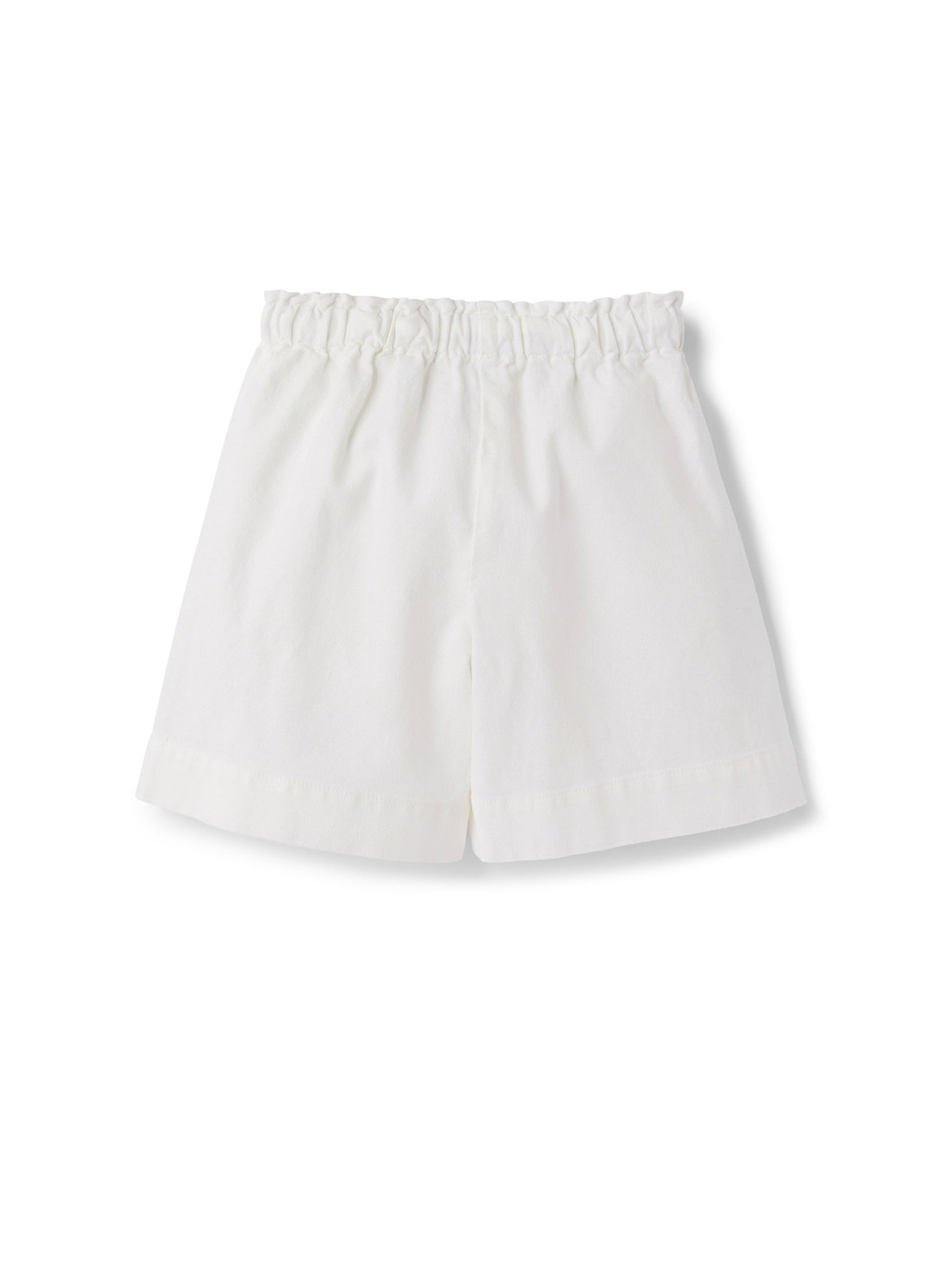 Cotton Bermuda Shorts with Elastic Waist | White
