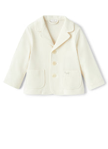 Piquet Cotton Blazer | Shell White