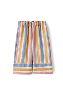 Capri Pants in A Striped Linen Blend | Amber