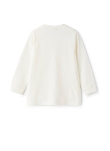 Granddad-Collar T-Shirt in A Cotton-Linen Blend | Milk
