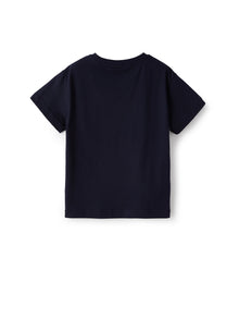 Jersey T-Shirt with Shark Print | Blue/Light Blue