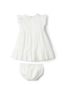 Dress in Cotton Voile with Bloomers | White