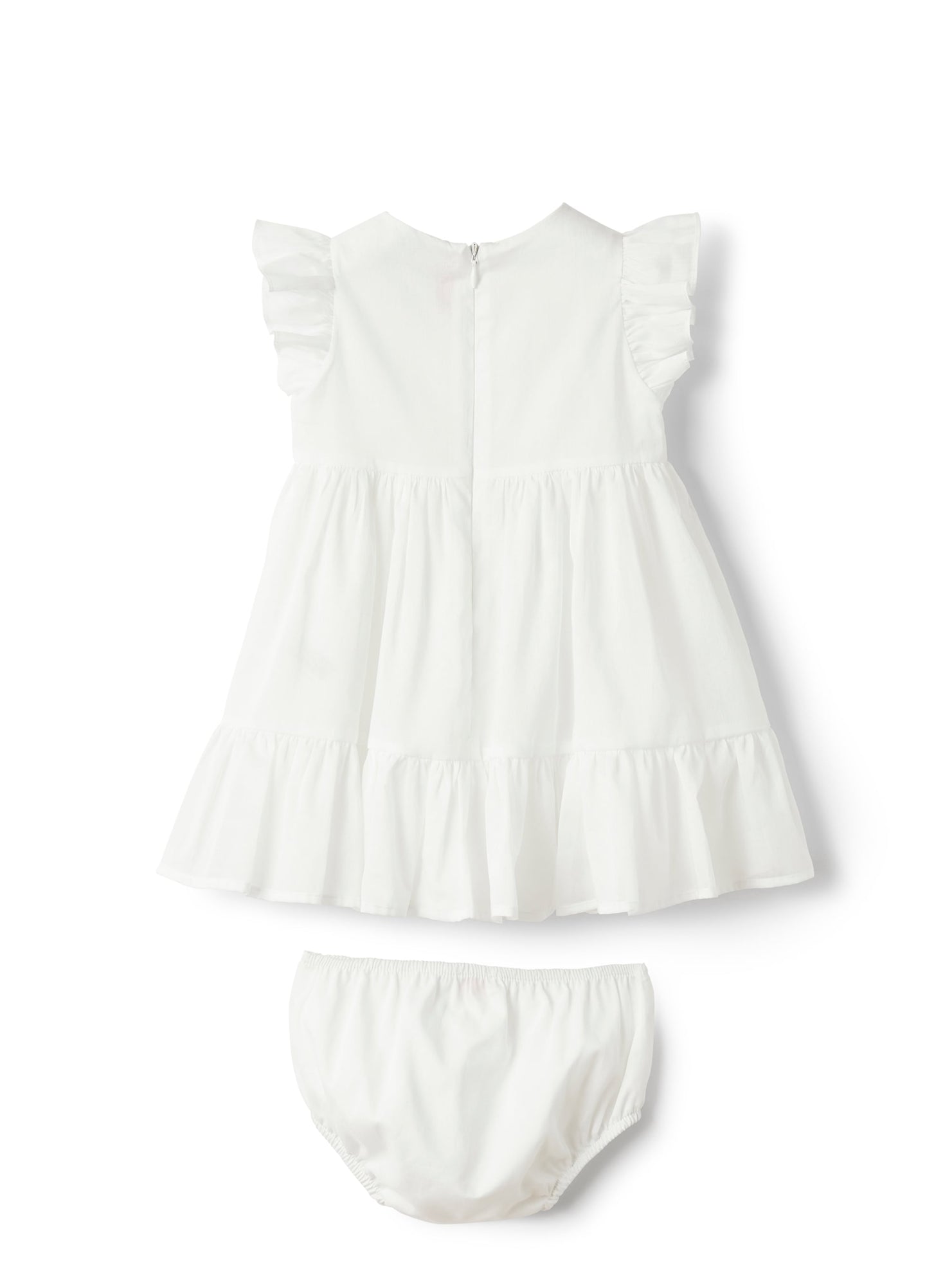 Dress in Cotton Voile with Bloomers | White