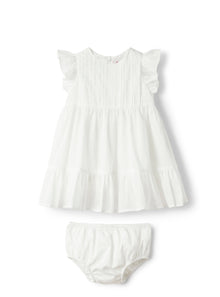 Dress in Cotton Voile with Bloomers | White