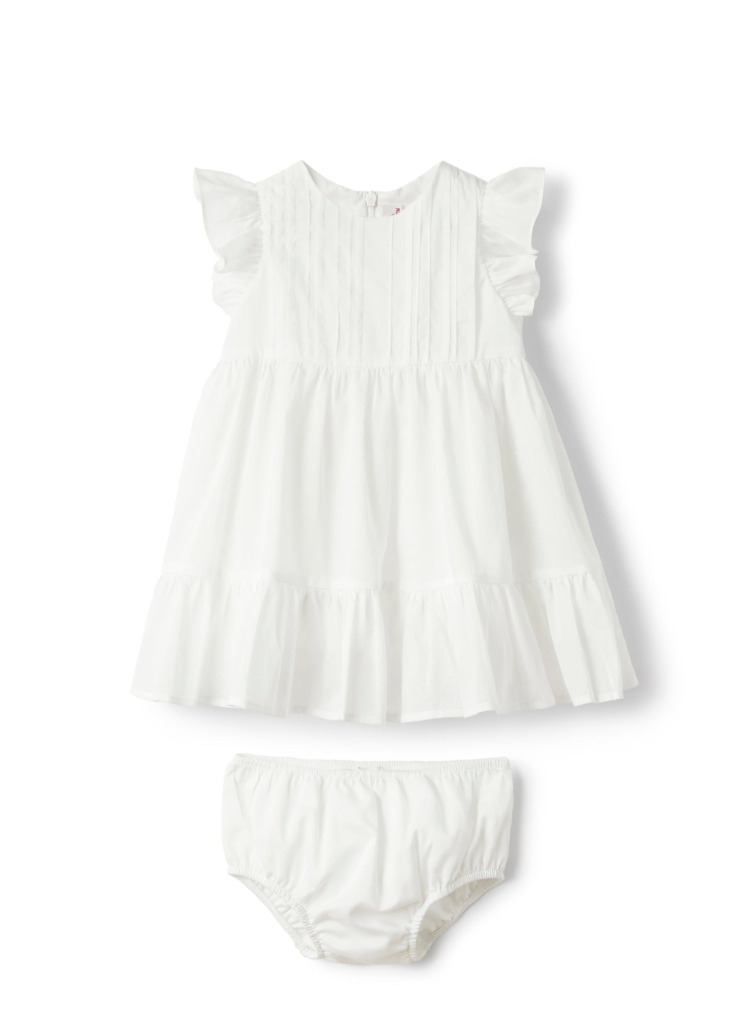 Dress in Cotton Voile with Bloomers | White