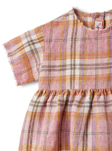 Dress in Madras-Checked Linen | Tropea